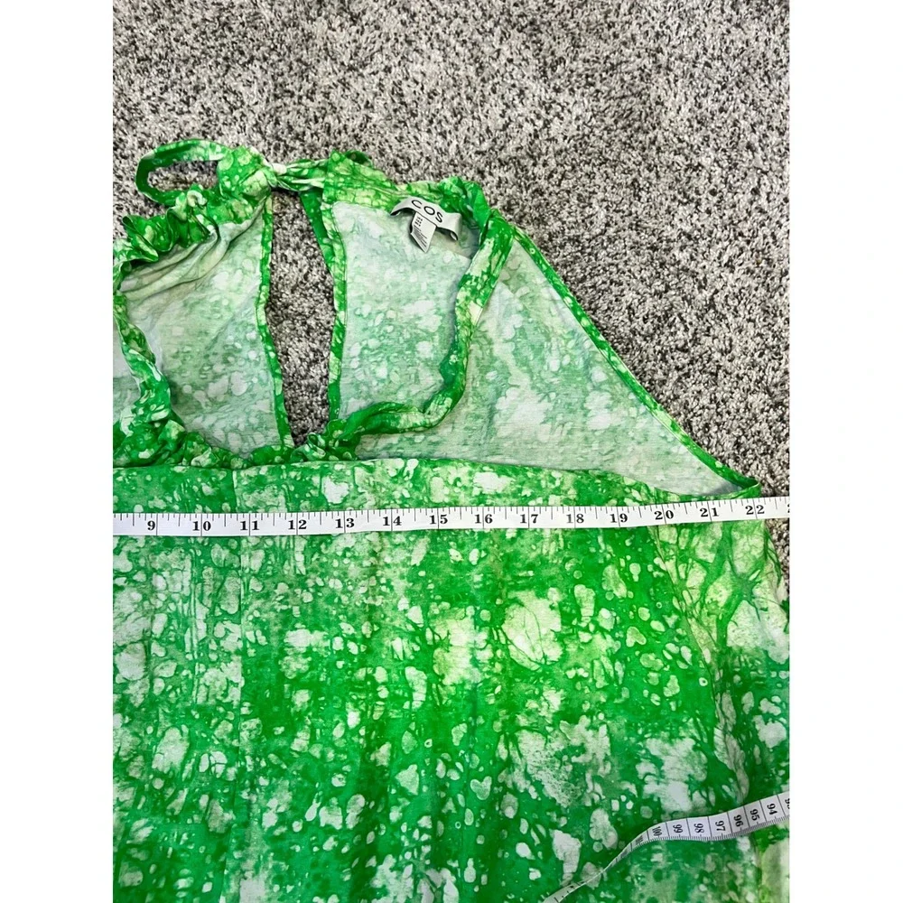 COS Green Abstract Print Sleeveless Tie Back Oversized  Maxi Dress Womens Size 6 - Picture 6 of 12